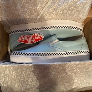 Check Foxing Slip-on Cool Blue/True White Vans